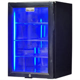 Classy Quiet 69Ltr Heated Glass Door Bar Fridge With Blue and White Led - Model SK68L-B-HD