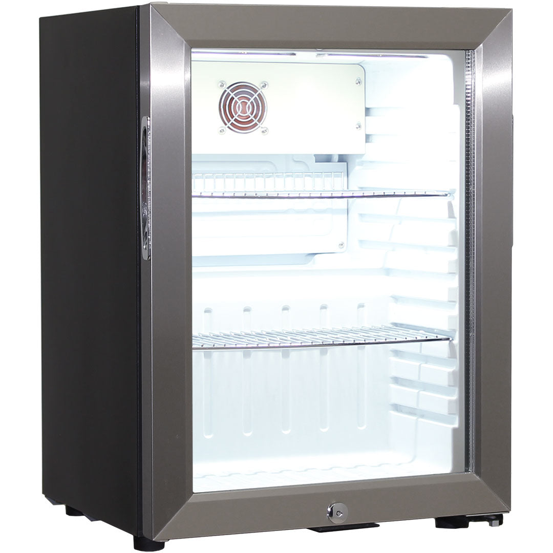 Schmick SK40-SS - Glass Door Mini Bar Accommodation Fridge Quiet Running