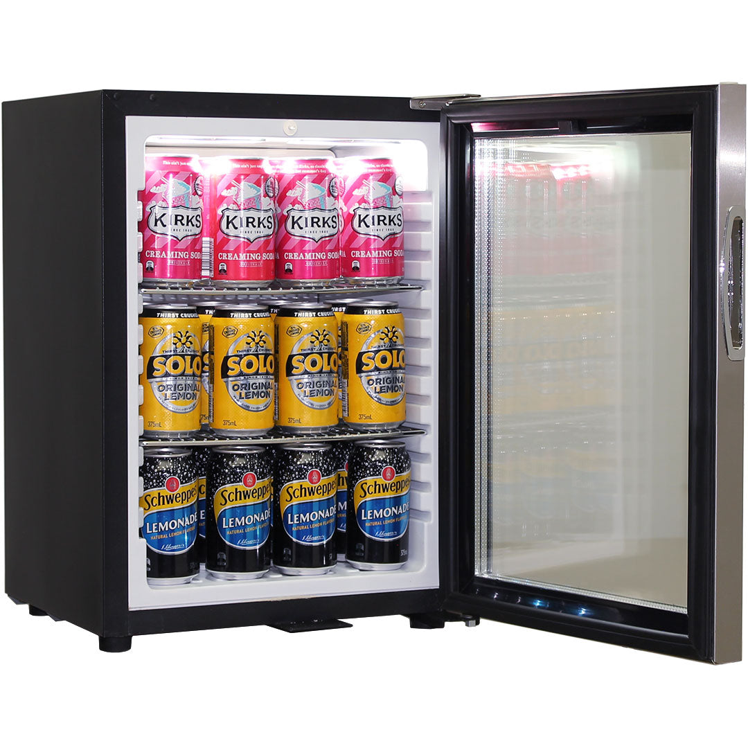 Schmick SK40-SS - Glass Door Mini Bar Accommodation Fridge Quiet Running