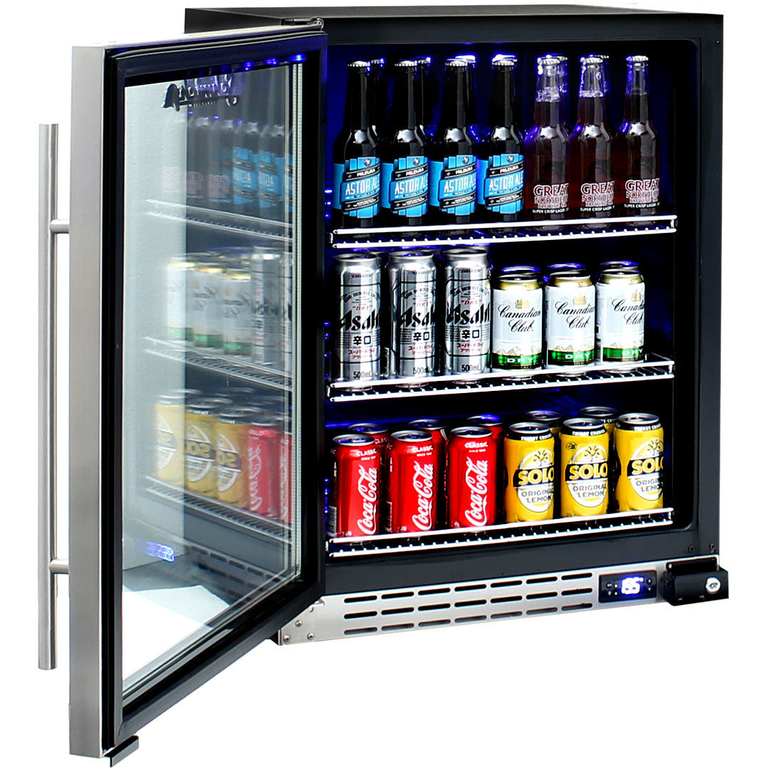 Schmick JC132B - Under Bench Glass Door Bar Fridge Triple Glazed