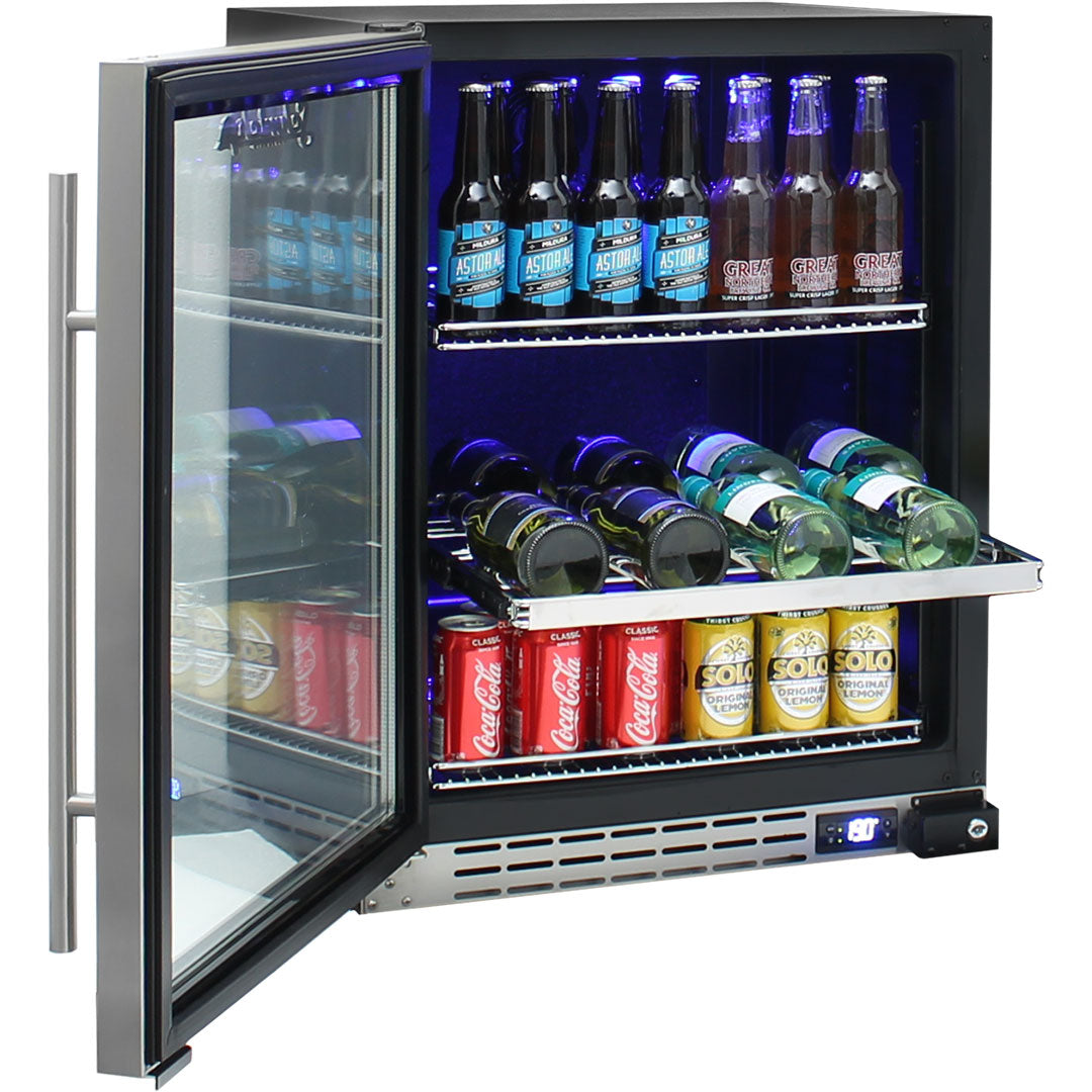 Schmick - JC132B – Under Bench Glass Door Bar Fridge – 132 Litres