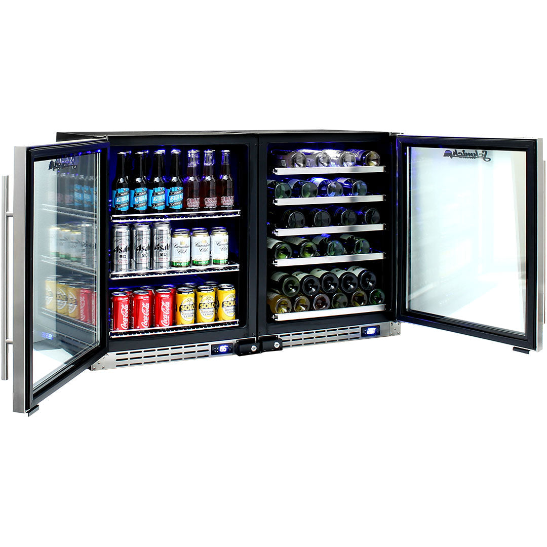 Schmick JC132-Combo - Under Bench Beer And Wine Fridge Combination (2 units)