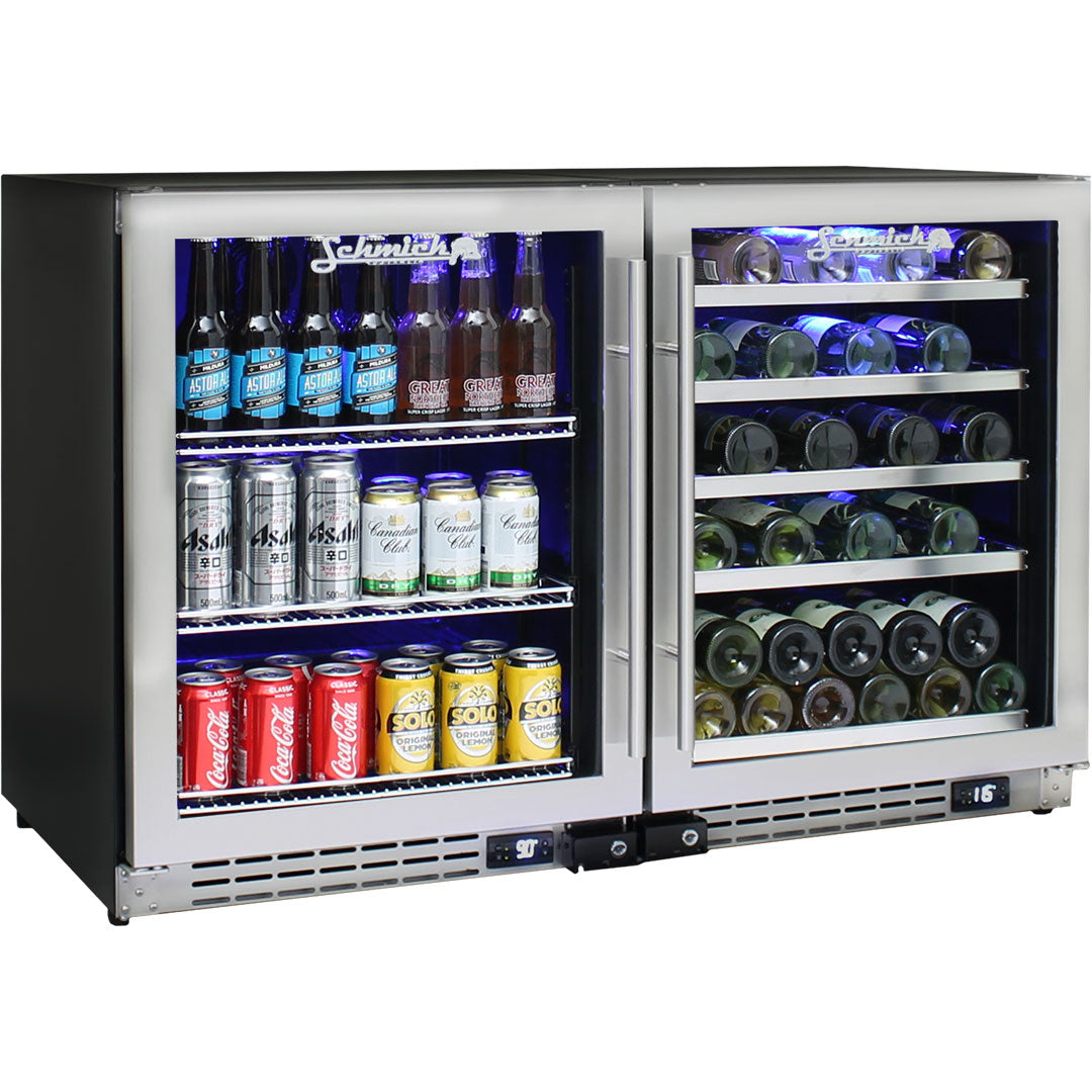 Schmick JC132-Combo - Under Bench Beer And Wine Fridge Combination (2 units)