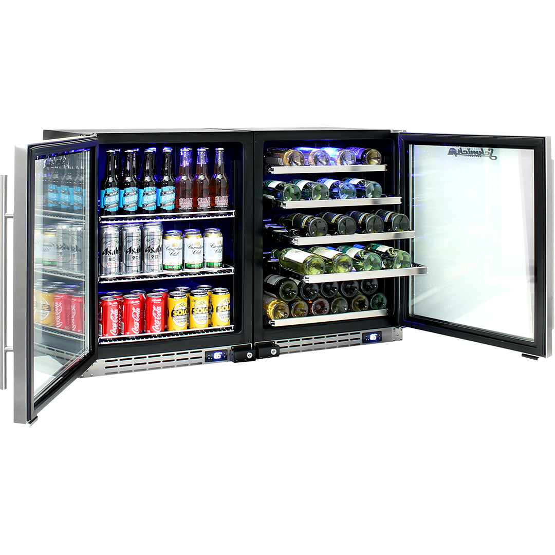 Schmick JC132-Combo - Under Bench Beer And Wine Fridge Combination (2 units)