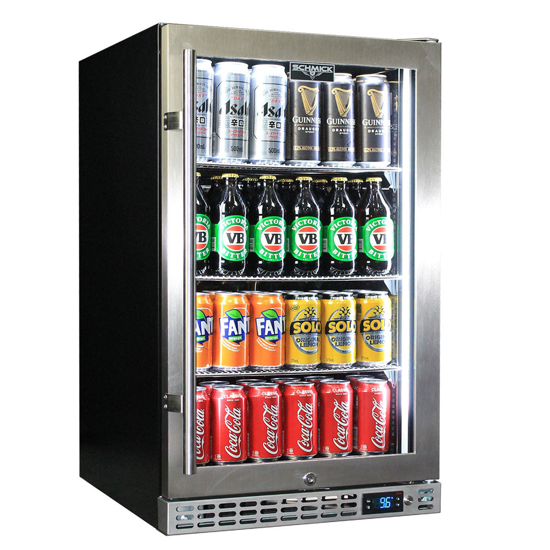Schmick - SK126R-HD – Quiet Running Heated Glass Door Bar Fridge – 132 Litres