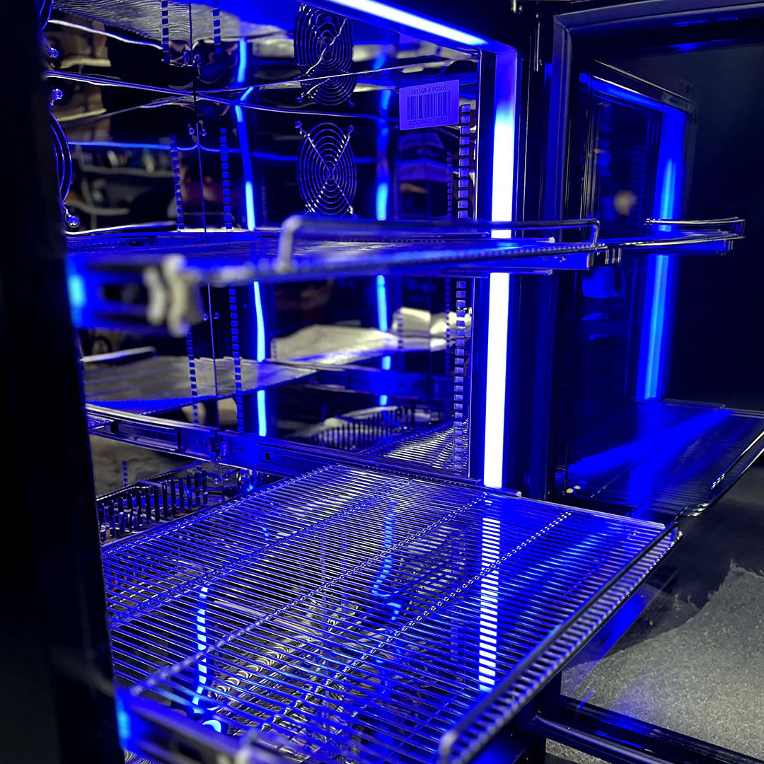 Schmick Quiet Running Front Venting Under Bench Triple Glazed Glass Door Bar Fridge - Model  SK156R-B-M