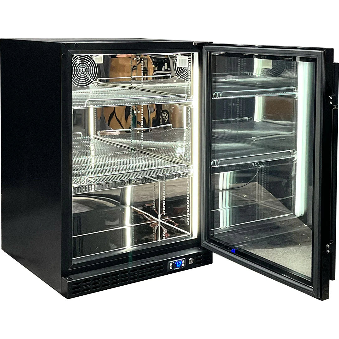Schmick Quiet Running Front Venting Under Bench Triple Glazed Glass Door Bar Fridge - Model  SK156R-B-M