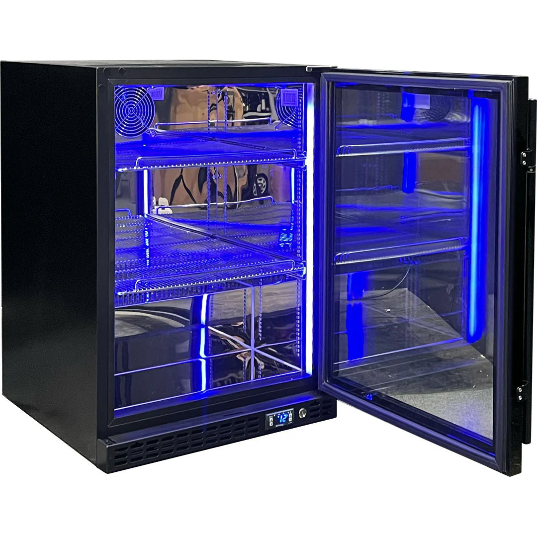 Schmick Quiet Running Front Venting Under Bench Triple Glazed Glass Door Bar Fridge - Model  SK156R-B-M
