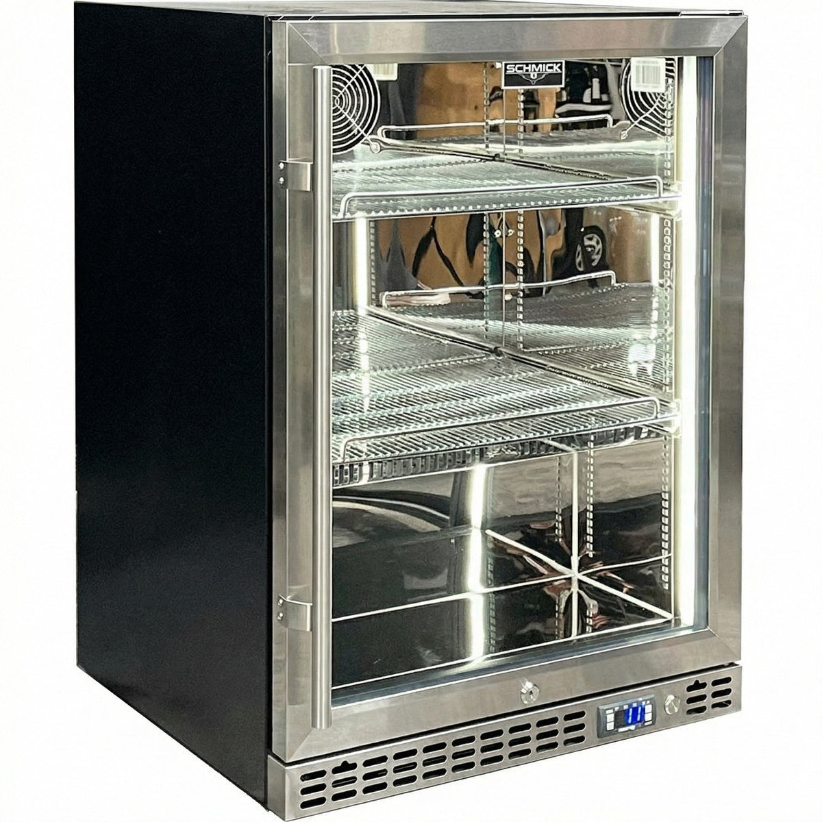 Schmick Quiet Slide Out Front Venting Under Bench Heated Door Bar Fridge - Model SK156-HD-M