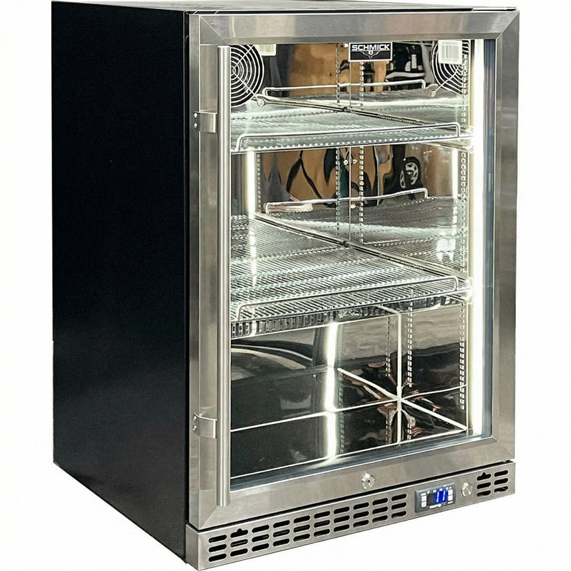 Schmick Quiet Slide Out Front Venting Under Bench Heated Door Bar Fridge - Model SK156-HD-M