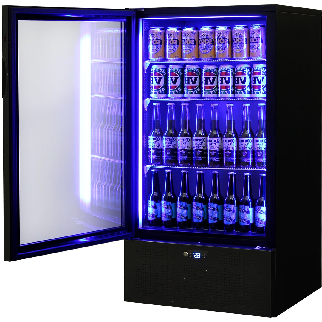 Schmick Short Upright Heated Glass 1 Door Bar Fridge - Model SK220R-B-HD