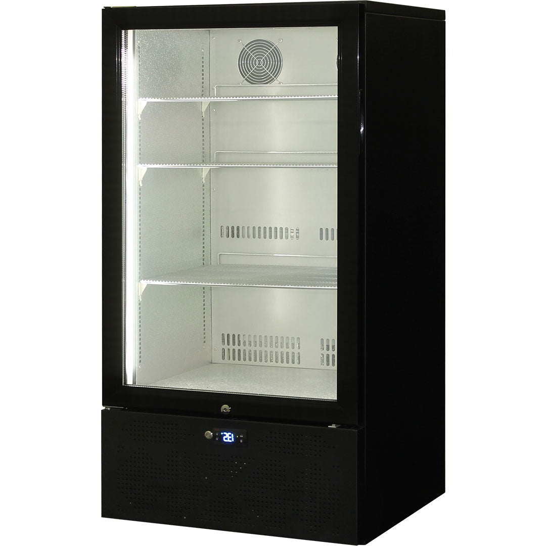 Schmick Short Upright Heated Glass 1 Door Bar Fridge - Model SK220R-B-HD