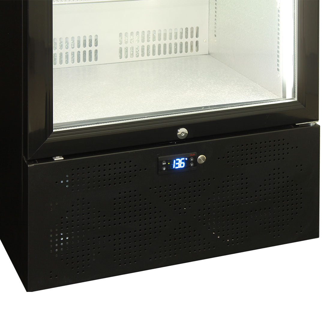 Schmick Short Upright Heated Glass 1 Door Bar Fridge - Model SK220R-B-HD