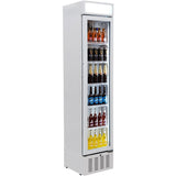 Schmick SK160W 160L skinny upright bar fridge - stocked, door closed