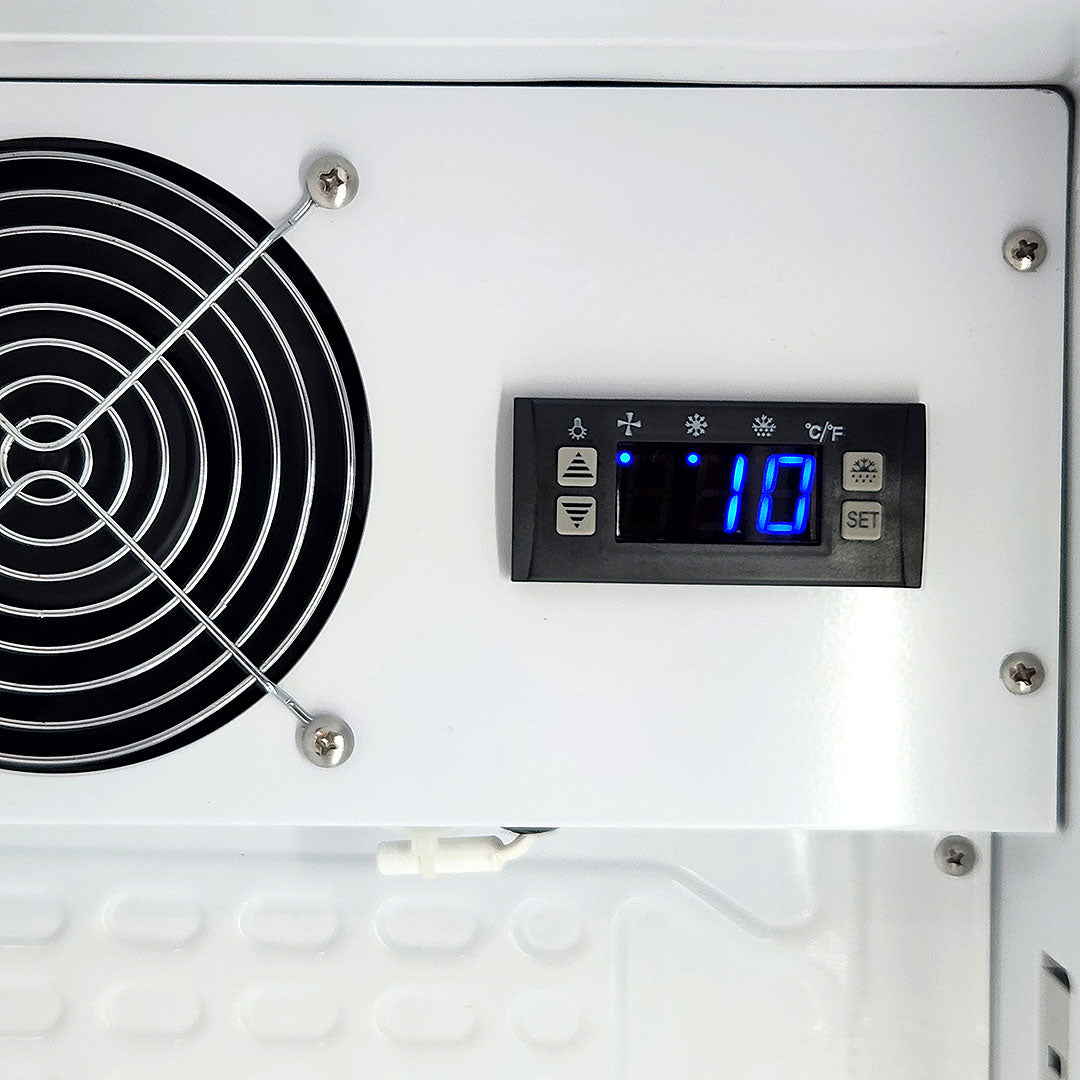 Schmick SK160W 160L skinny upright bar fridge - digital controller and fan