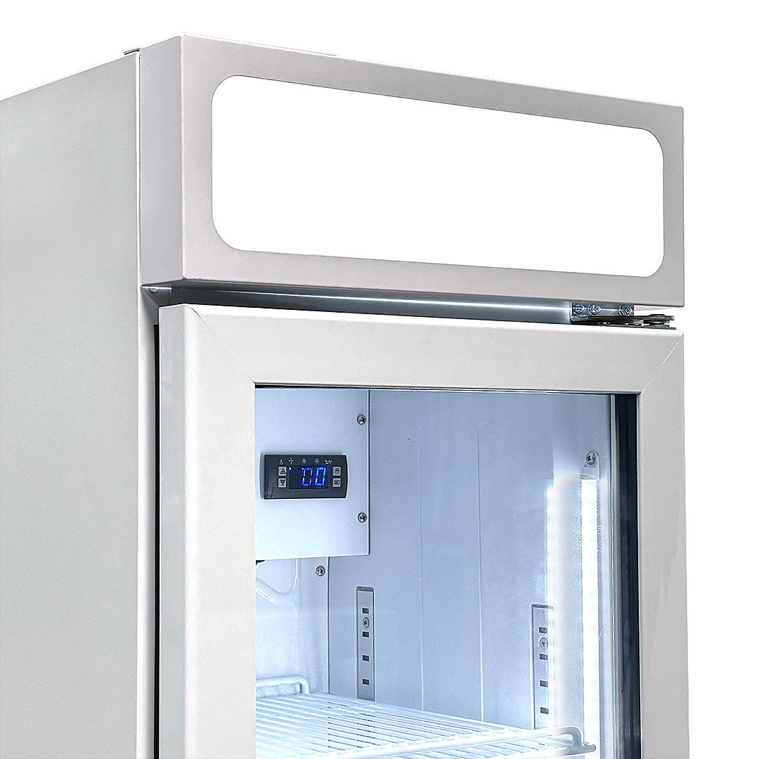 Schmick SK160W 160L skinny upright bar fridge - LED light box