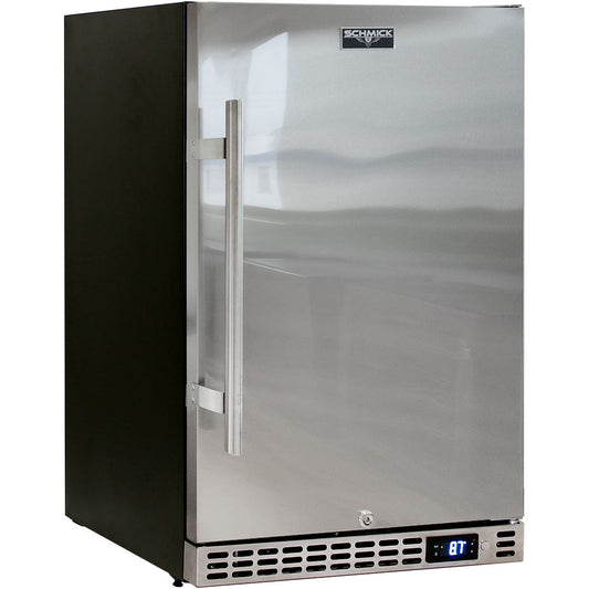 Schmick - SK126R-SD – Quiet Running Front Venting Under Bench Stainless Door Bar Fridge – 132 Litres