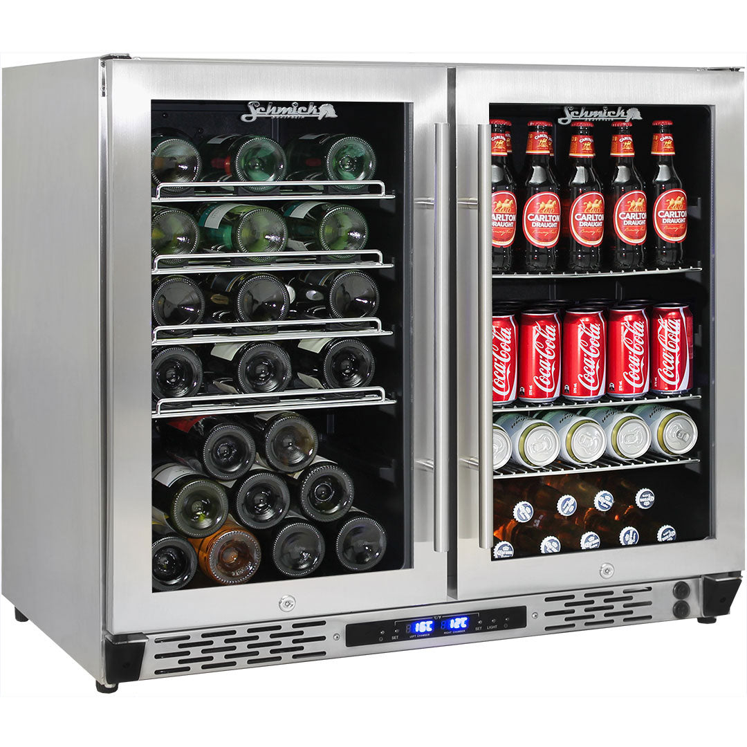 Schmick – JC190-GG – Heated Twin Zone Beer & Wine Bar Fridge – 190 Litres