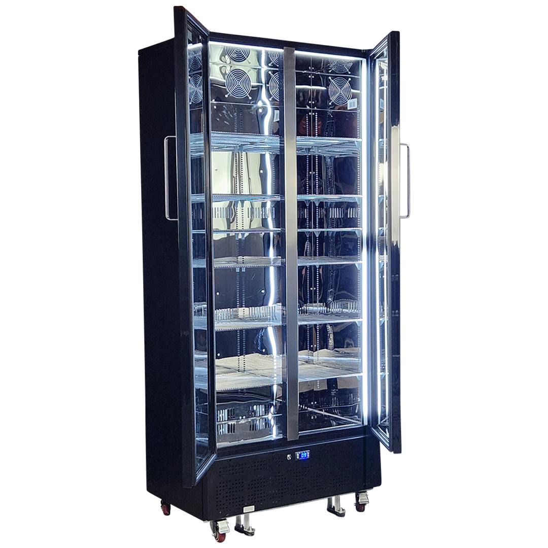 Schmick SK668-B-HD Upright Classy Energy Efficient 2 Door Heated Glass Bar Fridge