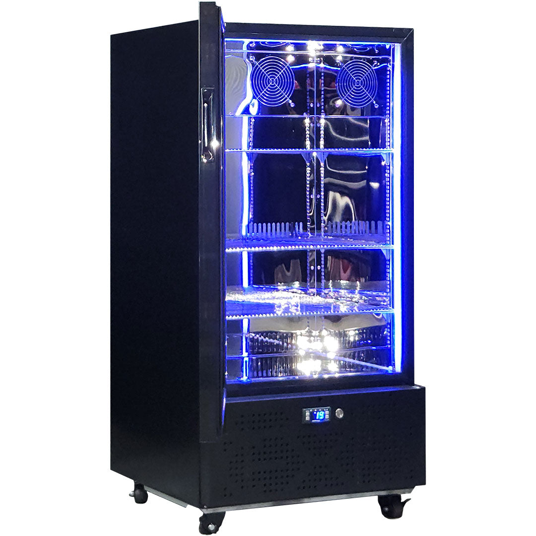 Schmick SK220L-B-HD bar fridge - glass door detail