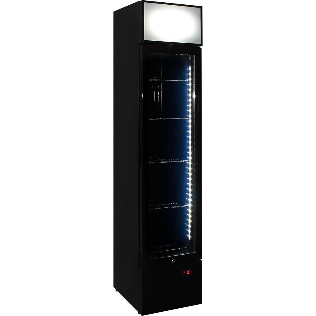 160L Slim Upright Glass Door Bar Fridge – Schmick SS-P160FA - Add Your Logo