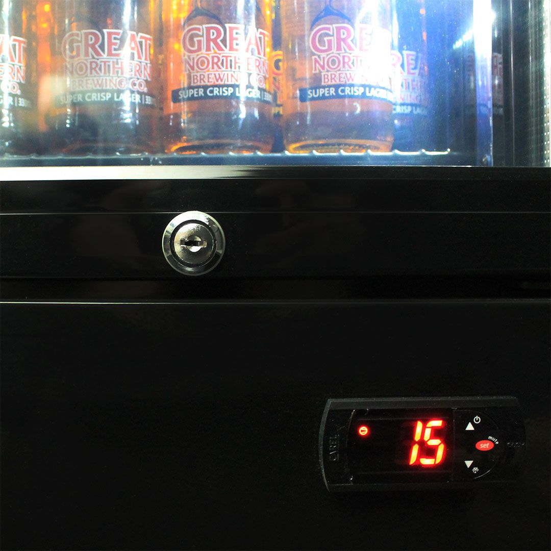 Fosters Branded Skinny Upright Bar Fridge - SS-P160-FOSTERS