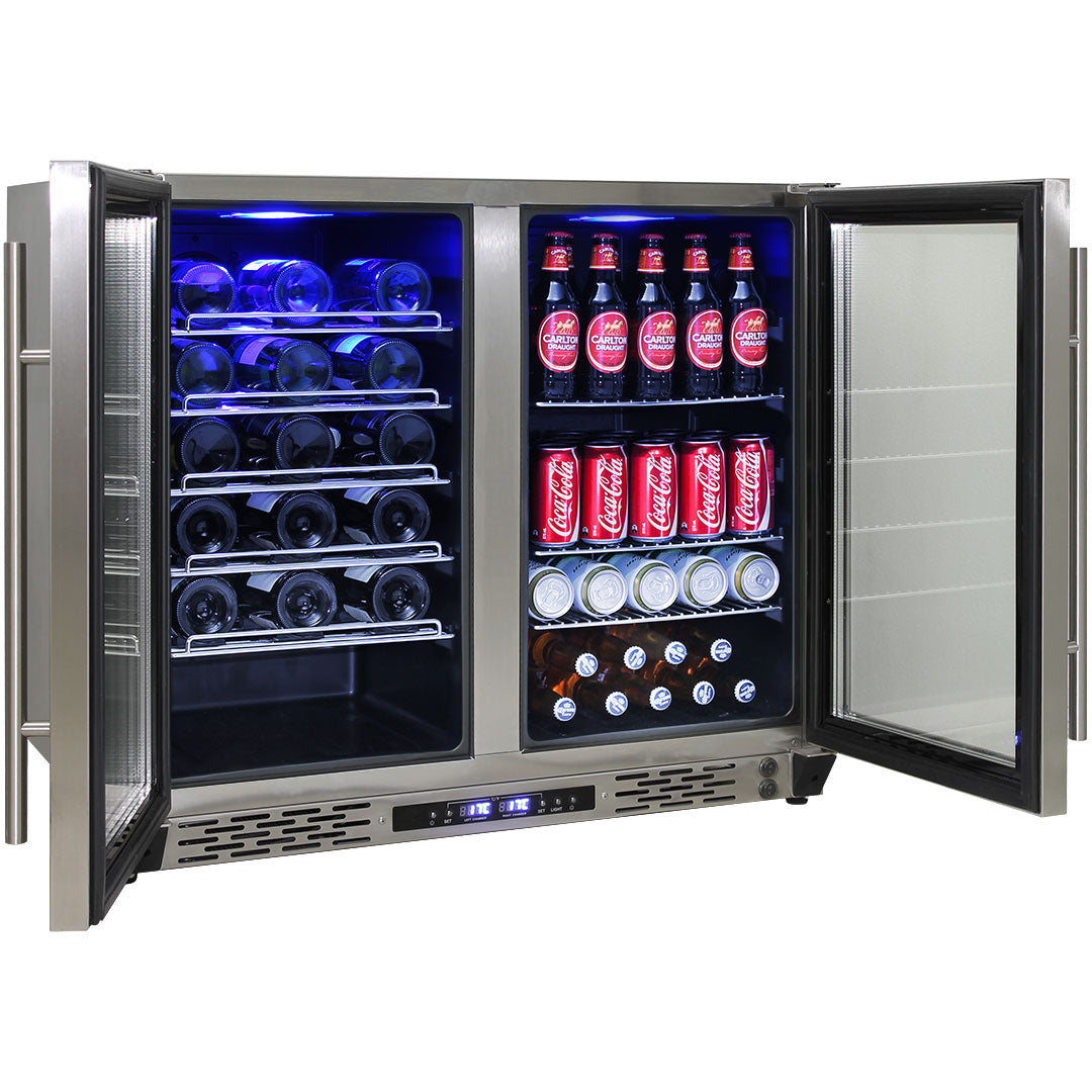 Schmick JC190-SS - Twin Zone Beer And Wine Bar Fridge