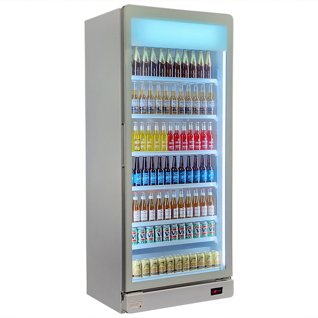 737 Litre Upright Commercial Glass Drinks Fridge – Schmick HUS-SC700W – Add Your Logo