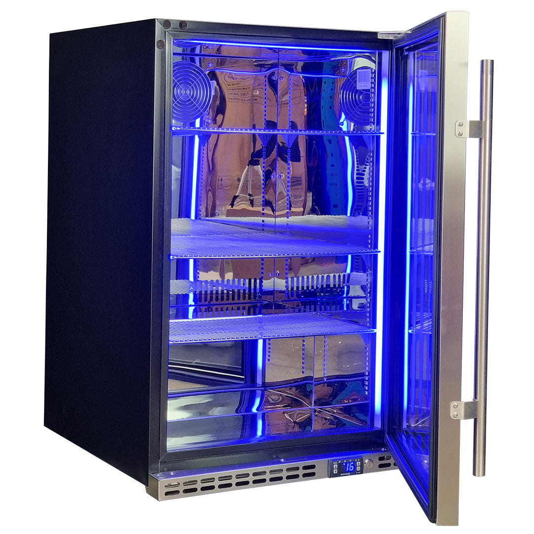 Schmick 164L Stainless Steel Heated Glass Door Bar Fridge – SK146R-HD
