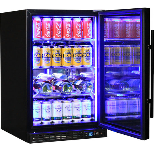 Schmick - SK116R-B – Quiet Running Front Venting Under Bench Glass Door Bar Fridge – 121 Litres