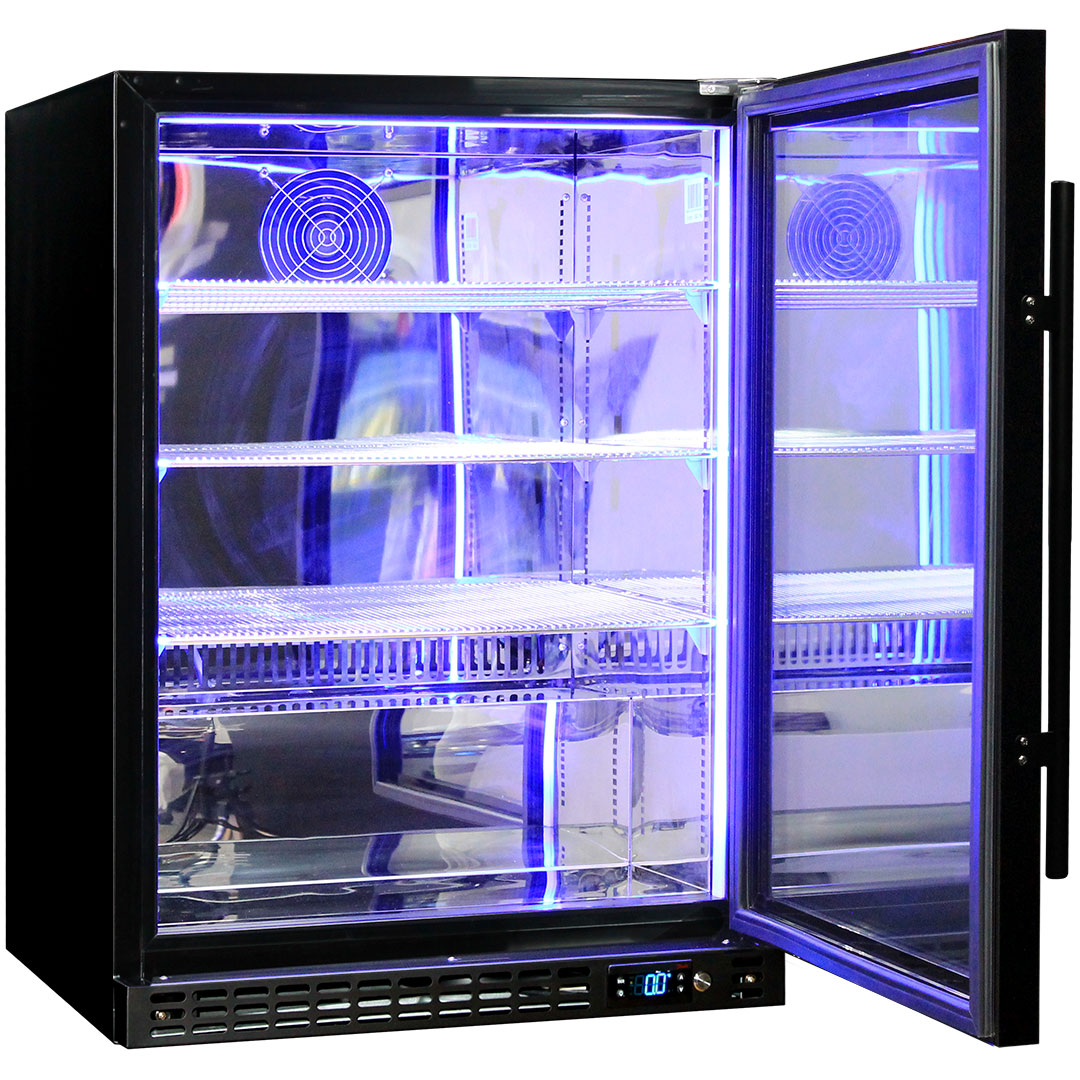Schmick – SK156R-B-HD – Quiet Running Front Venting Heated Glass Door Bar Fridge – 164 Litres
