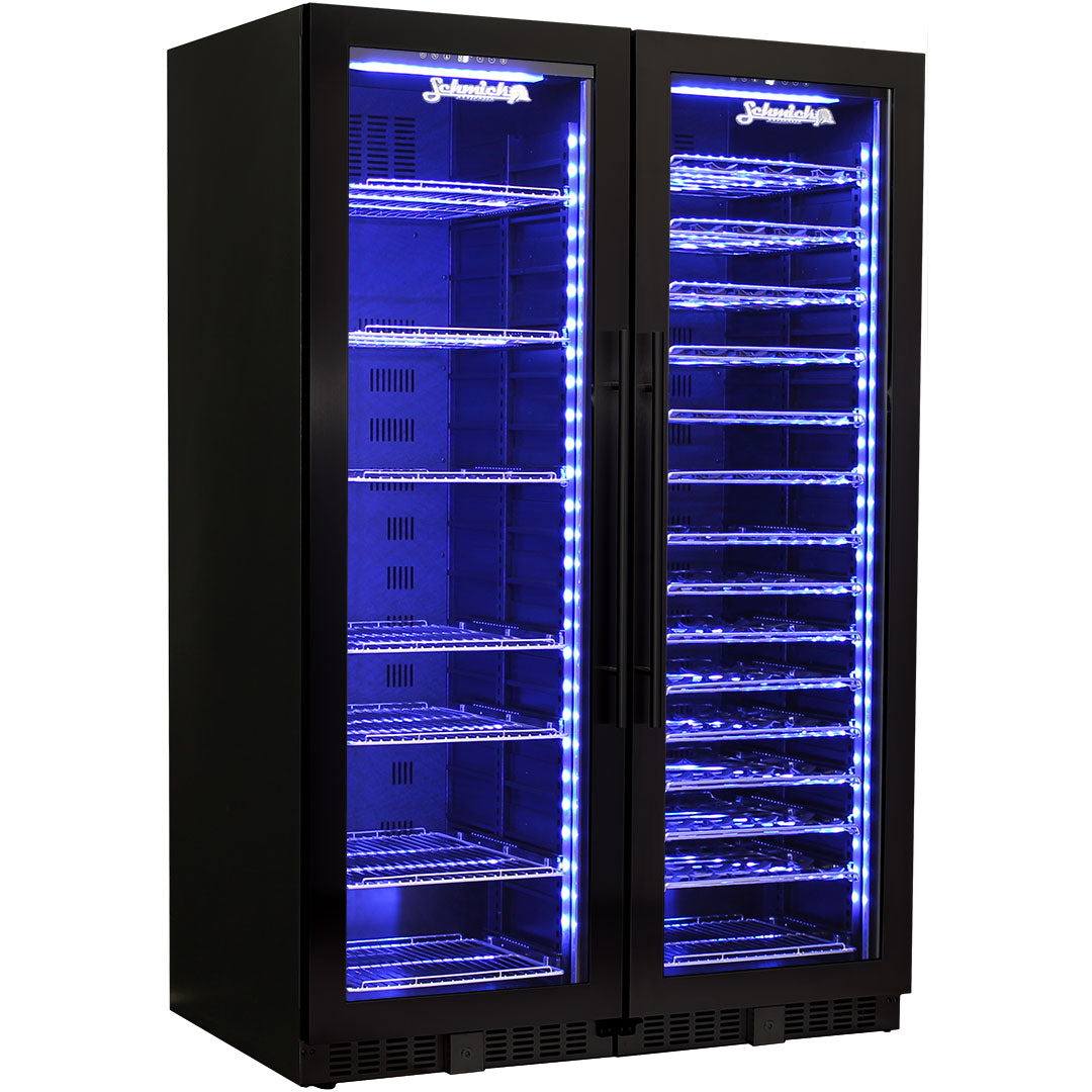 Schmick BD425-COMBO-B bar fridge - glass door detail