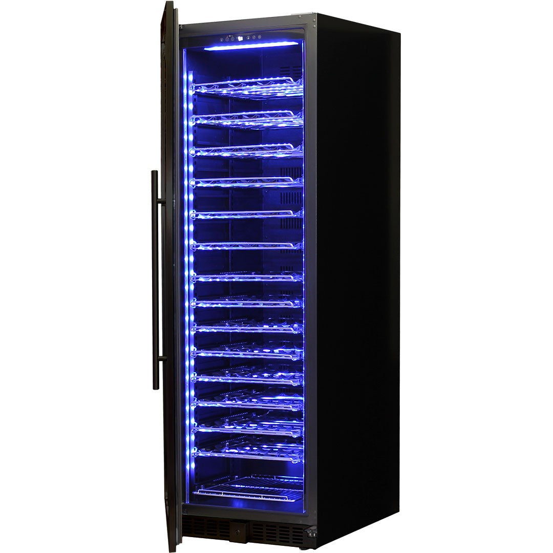 Schmick BD425LW-B - Upright Black Glass Door Wine Refrigerator