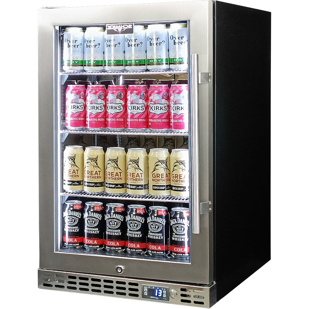 Schmick - SK116L-HD – Quiet Running Front Venting Under Bench Heated Glass Door Bar Fridge – 121 Litres