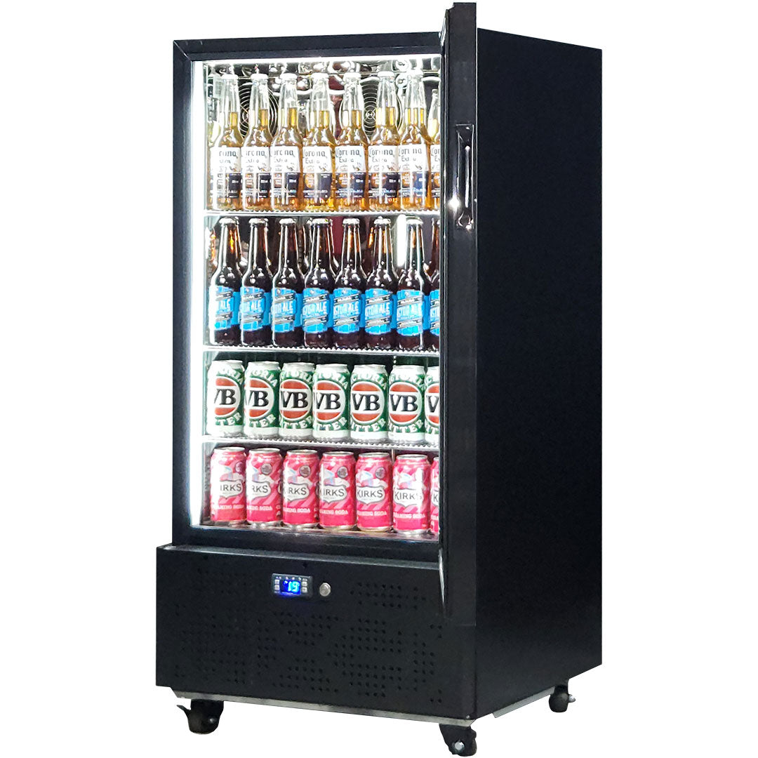 220 Litre - Short Upright Heated Glass Bar Fridge – Add Your Logo - Schmick SK220R-B-HD