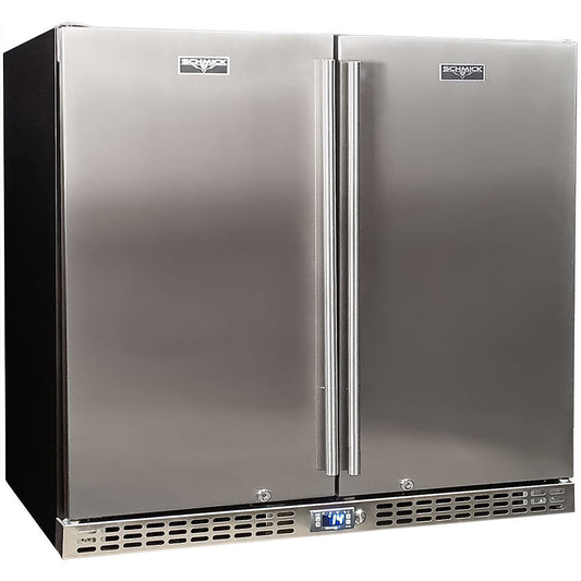 Schmick - SK246-SD – Twin Door Solid Stainless Steel Bar Fridge – 257 Litres