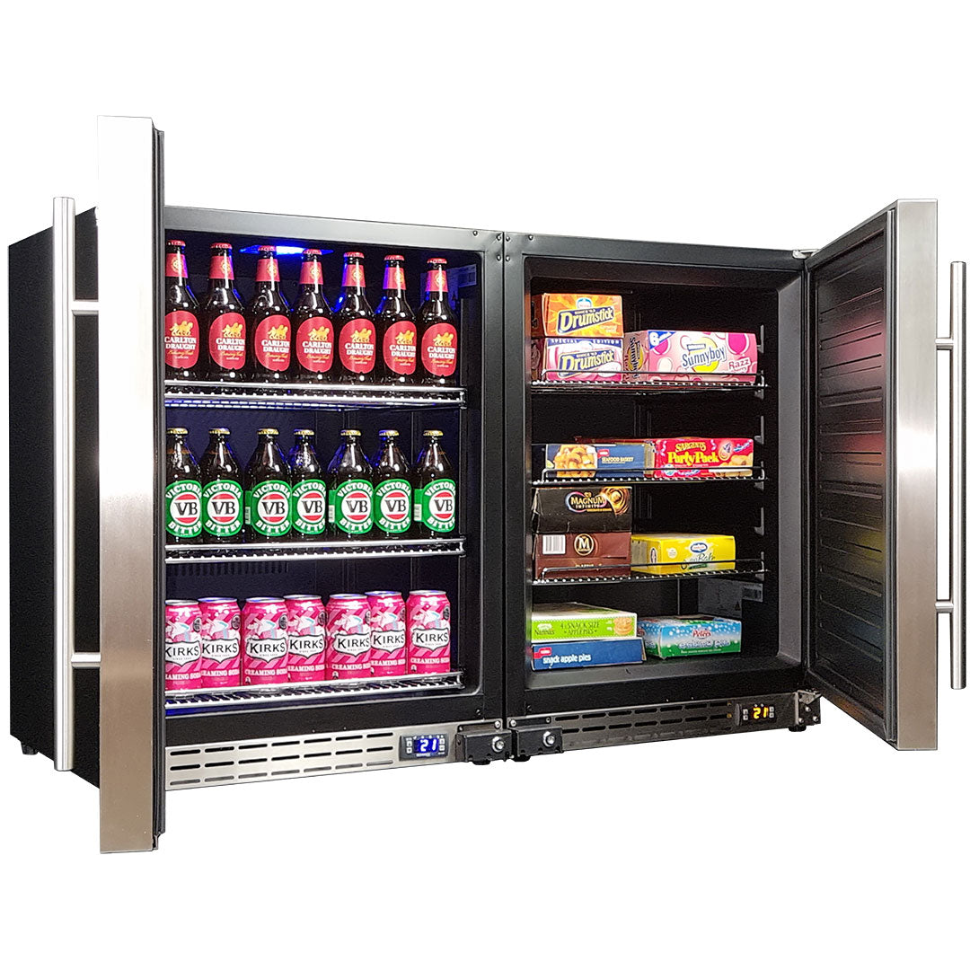 Schmick BD113-SS-Combo - Under Bench Matching Fridge And Freezer Combination Quiet Running