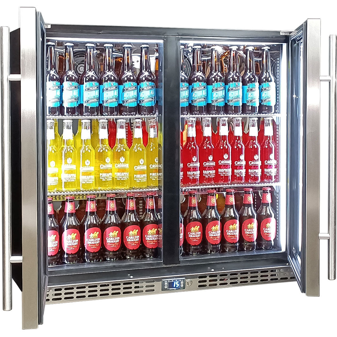 Schmick – SK246-SS – Twin Door Quiet Running Stainless Steel Bar Fridge –  257 Litres