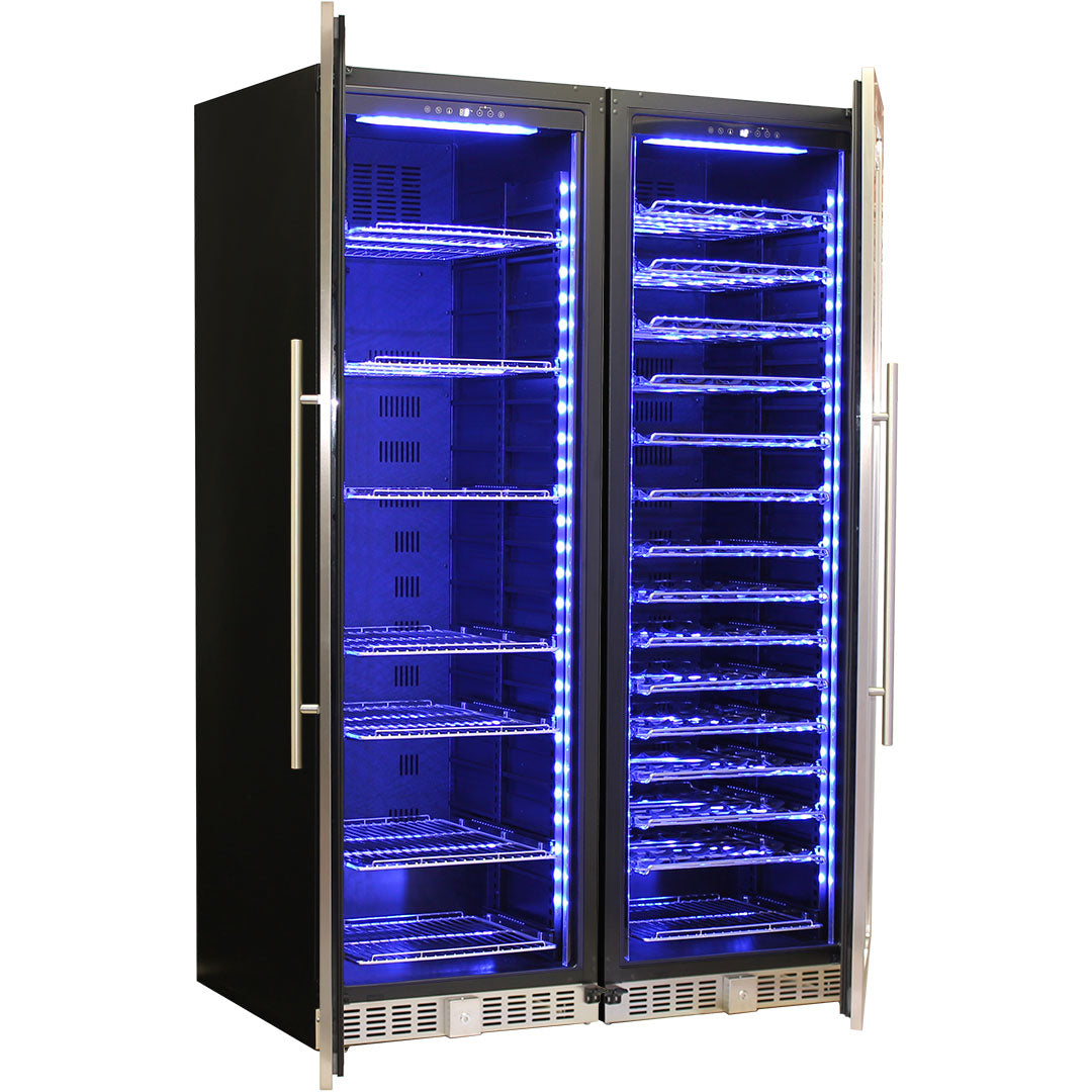 Schmick BD425-Combo - Matching Upright Glass Door Beer And Wine Refrigerator Combination