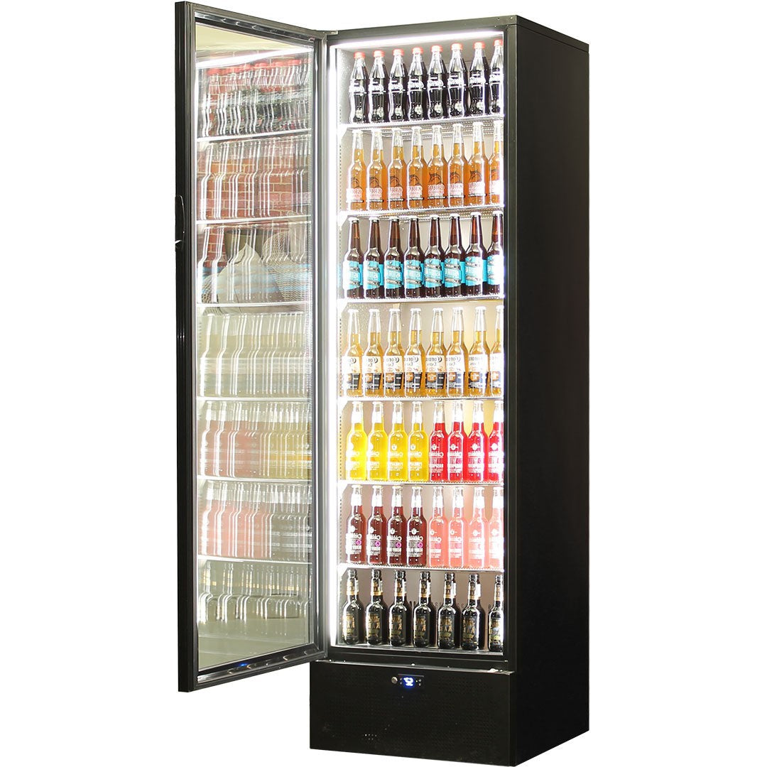 Schmick SK422L-B-HD - Classy Upright Heated Glass 1 Door Bar Fridge