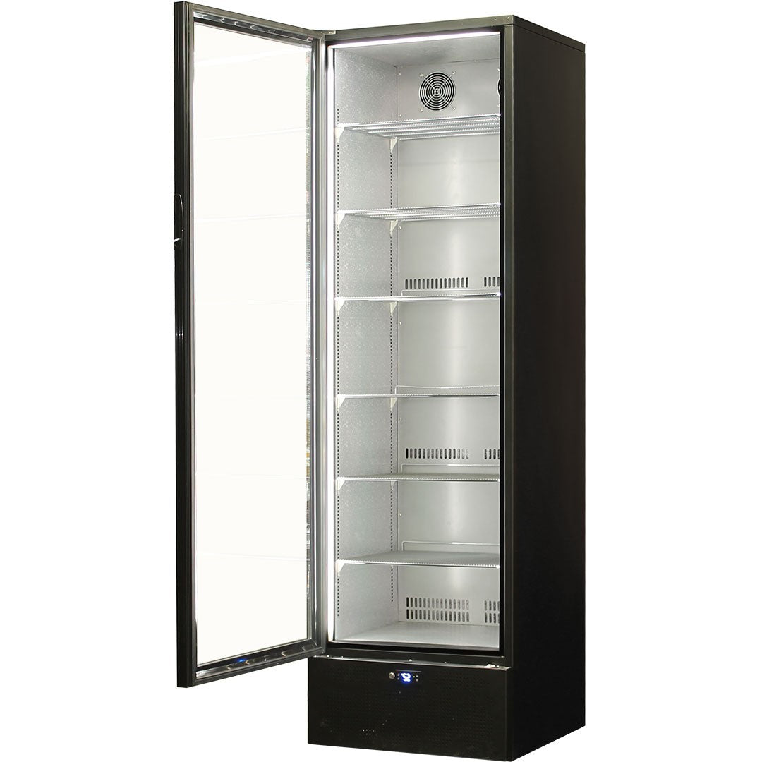 Schmick SK422L-B-HD - Classy Upright Heated Glass 1 Door Bar Fridge