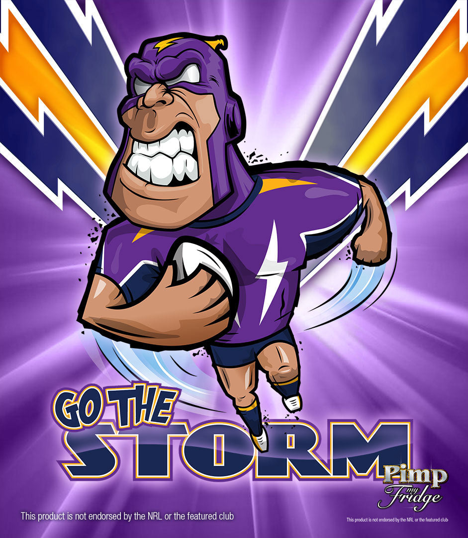 Melbourne Storm branded bar fridge, Great gift idea! - Model HUS-SC70-SS-STO-P