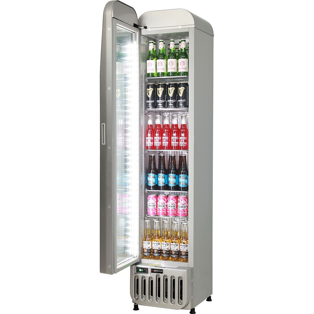 Schmick SK135L-S - Skinny Glass Door Upright Sexy Bar Fridge