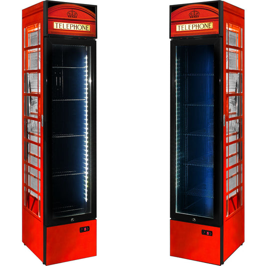 Telephone Box Skinny Upright Bar Fridge - SS-P160FA-TB