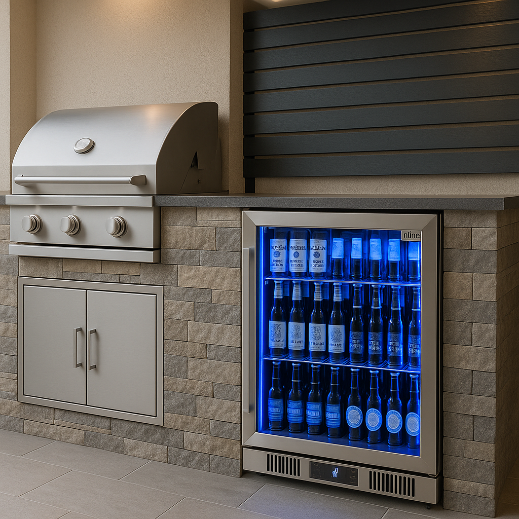 Rhino ENV1R-SS - Best Outdoor Bar Fridge - Marine Grade 316 Stainless Steel - Right Hinge - 148 Litres - King’s Choice Winner