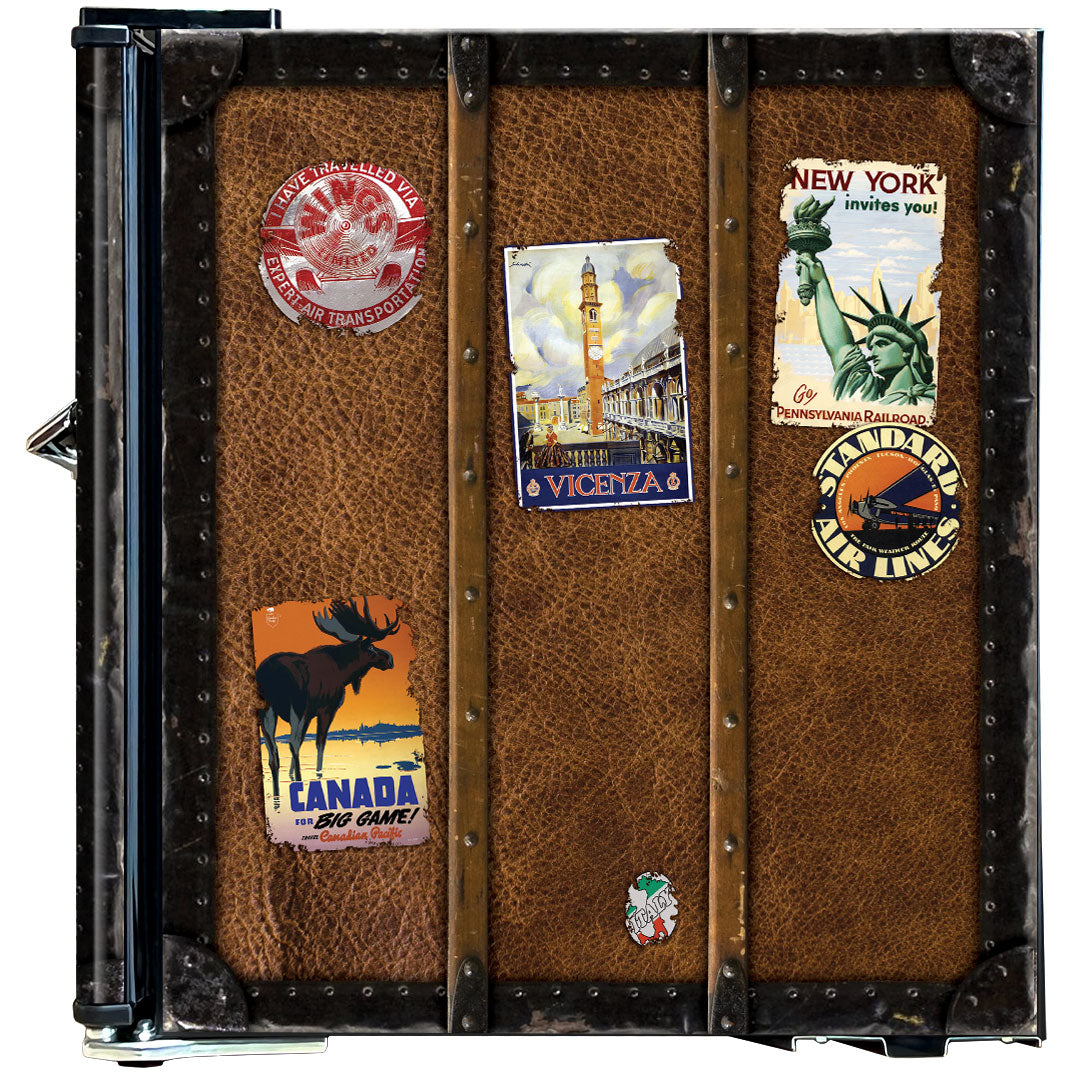 Funky Luggage Case Design Vintage Mini Bar Fridge With Handle And Opener - HUS-BC46B-TRAVEL