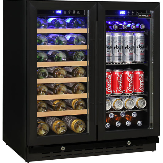 Schmick JC165B | Dual Zone Beer & Wine Bar Fridge | Black | 165 Litres
