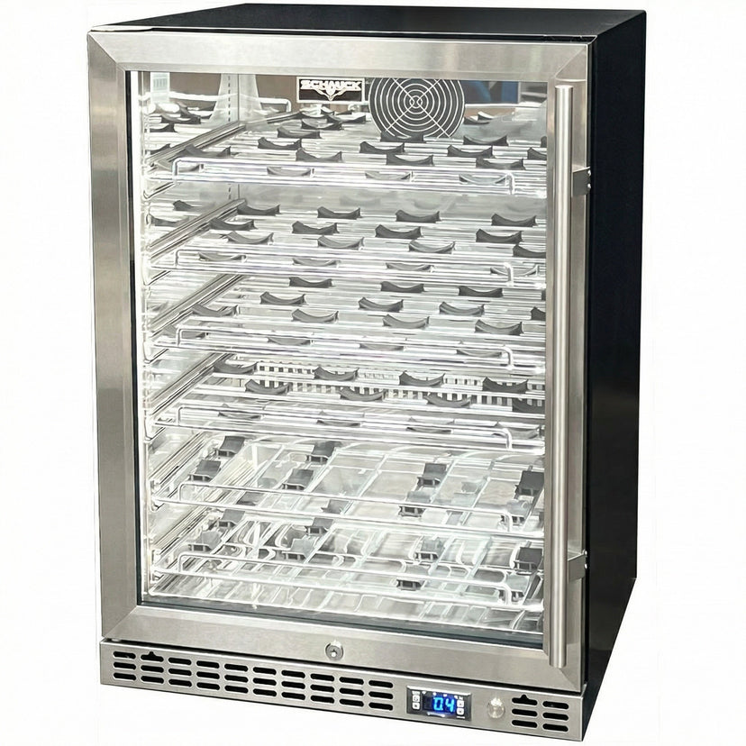 Schmick Quiet Slide Out Front Venting Under Bench Heated Door Wine Fridge - Model  SK156-HD-MW