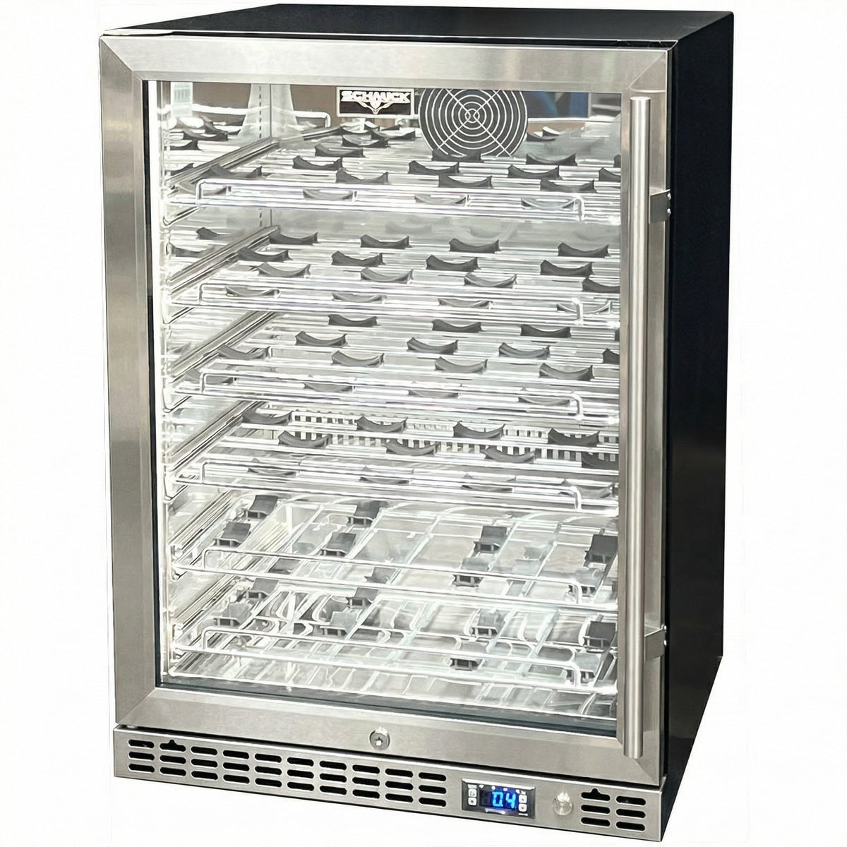 Schmick Quiet Slide Out Front Venting Under Bench Heated Door Wine Fridge - Model  SK156-HD-MW