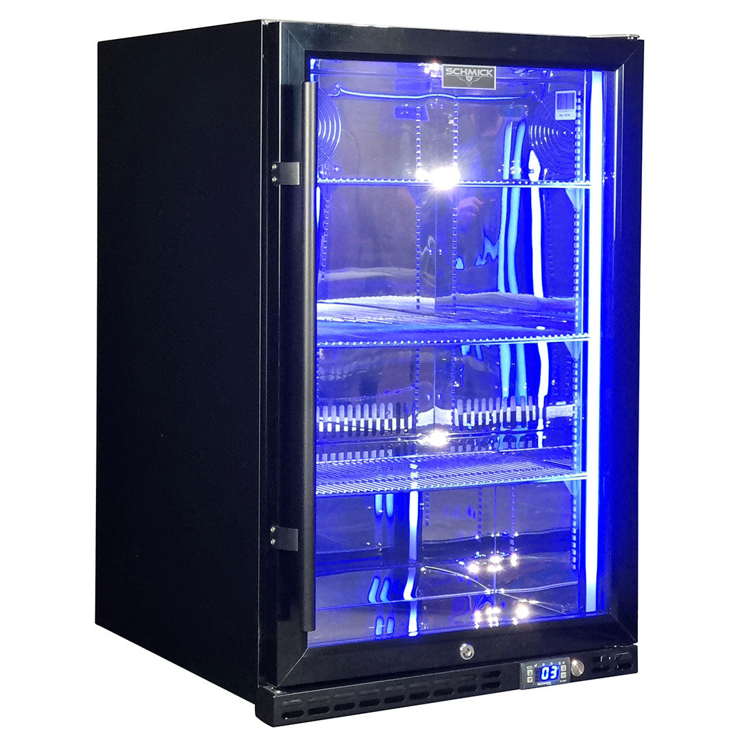 Schmick SK146R-B-HD bar fridge - glass door detail